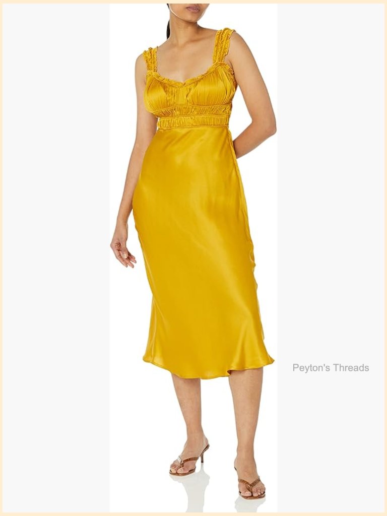 A-Line Midi Dress With Sweetheart Neckline And Spaghetti Straps